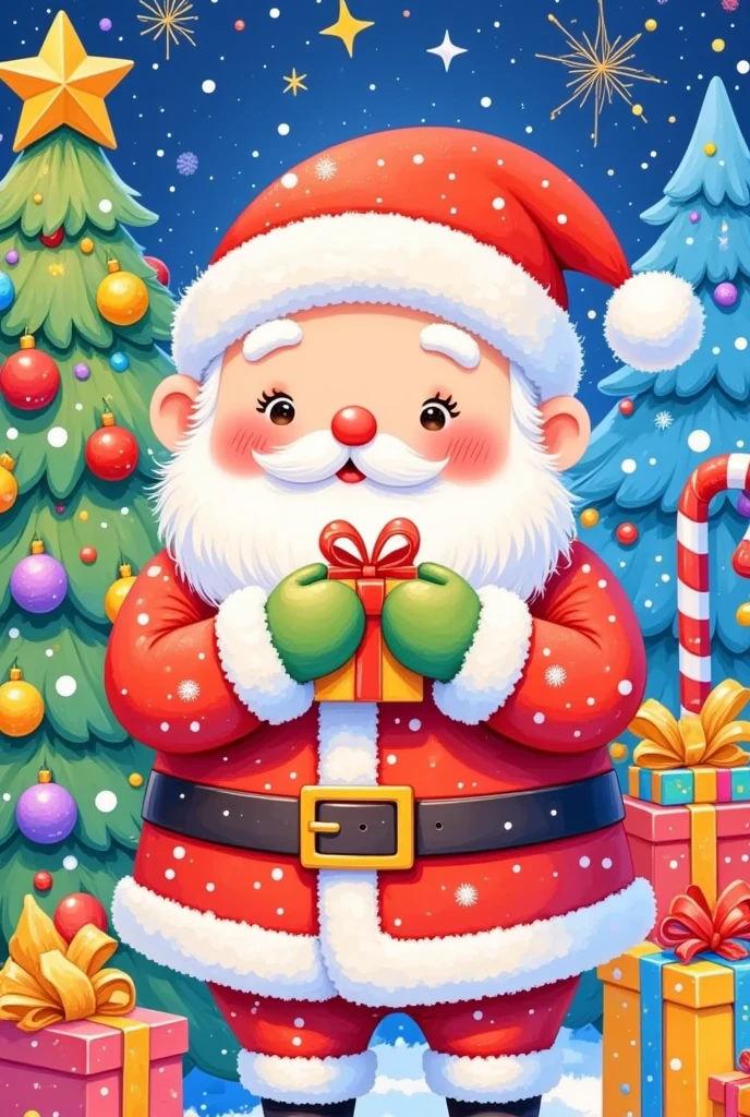 Santa Claus is giving a  a present in his bed, Brian Thomas 的故事书illustration , shutterstock, Arts and Crafts, [Christmas Eve, Santa Claus, Santa Clause, Santa Claus的工作室, 书籍illustration, illustration, 全彩illustration, 书illustration, 书籍illustration, Illustration Art, Unknown artist, illustration故事书