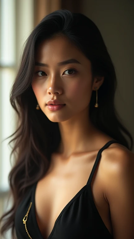 Young ,Asian model,In the background, symmetrical balls cover the entire wall and ceiling. magazine cover shoot. A young model wears an sexy outfit, fluThe studio floor is a little wet and the lights are reflected. The model appears full size. very realistic photo. fashion magazine cover shoot ,cinematic lighting, photorealistic,thai girl, hyperrealistic face ,she look 50% like nisha adhikari from nepal
