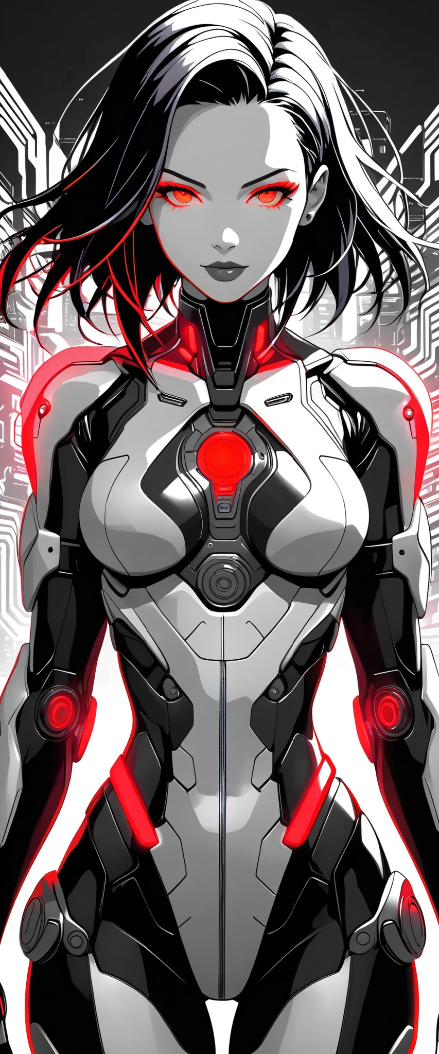 (masterpiece:1.2),( top quality),( more),( super high resolution ),( best illustrations),8k,16,wallpaper, Beautiful Female Cyborg,whole body, psychedelic:1.5,Vector art,Layered Textures ,progressive:1.5,,SF, cyberpunk:1.5, super sexy :1.5, Neon Eye, Neon Body, Neon Hair, ((  Monochrome Fluorescent Red  , green,  purple color palette )),(( Vector art)),(( flat design )),(カウボーイショット:1.6)
