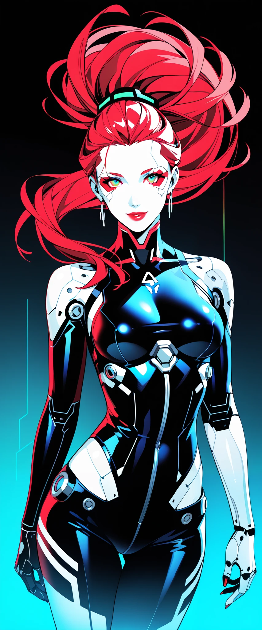 (masterpiece:1.2),( top quality),( more),( super high resolution ),( best illustrations),8k,16,wallpaper, Beautiful Female Cyborg,whole body, psychedelic:1.5,Vector art,Layered Textures ,progressive:1.5,,SF, cyberpunk:1.5, super sexy :1.5, Neon Eye, Neon Body, Neon Hair, ((  Monochrome Fluorescent Red  , green,  purple color palette )),(( Vector art)),(( flat design ))
