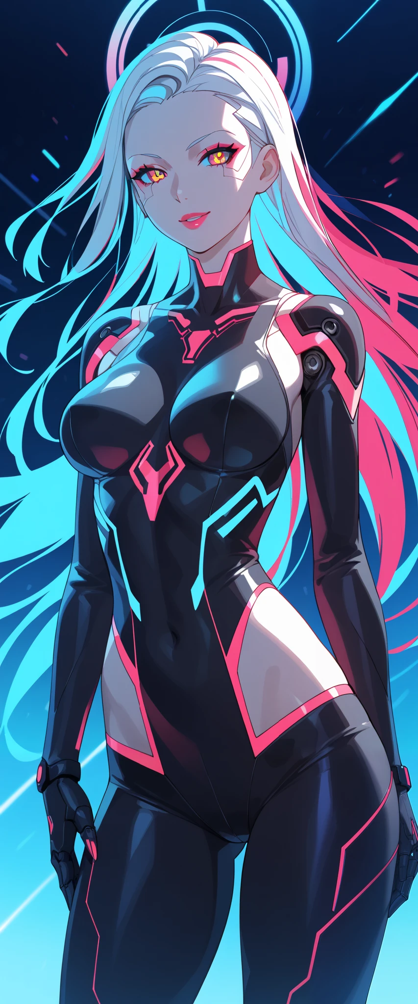 (masterpiece:1.2),( top quality),( more),( super high resolution ),( best illustrations),8k,16,wallpaper, Beautiful Female Cyborg,whole body, psychedelic:1.5,Vector art,Layered Textures ,progressive:1.5,,SF, cyberpunk:1.5, super sexy :1.5, Neon Eye, Neon Body, Neon Hair, ((  Monochrome Fluorescent Red  , green,  purple color palette )),(( Vector art)),(( flat design ))
