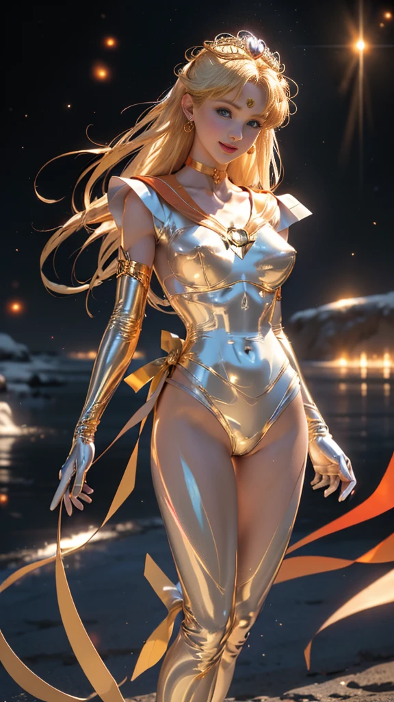 cheio: 1.3, stand, master part, 。...3d, Realistic, foto ultra-micro, Qualidade Superior, ultra detalhado CG unidade 8k papel de parede, de baixo, detalhes intrincados, (1 female), 18 anos, (SV1, Uniforme Sailor Senshi, saia laranja, luvas de cotovelo, head gear, colar laranja do marinheiro, red bow, Gargantilha Laranja, luvas brancas, jewelries), incrivelmente longo reta loira muito brilhante: 1.2, Brilhante e bonito cabelo loiro liso longo: 1.2, Sailor Venus, Minako Aino, Aparentemente um uniforme de marinheiro Chiseki, Minissaia plissada sexy laranja cintilante: 1.3, (The blue bow in the center of the chest too big: 1.4, Cocar de ouro na testa: 1.5, Use luvas laranjas nos cotovelos: 1.1, bare arm: 1.1, Bota longa esmaltada laranja na altura do joelho,Detalhes dourados luxuosos: 1.3, Gola laranja larga saturada, Colar de marinheiro laranja saturado, The red bow on the back of the head too big: 1.1, Long gloves of white latex,Decorado com detalhes dourados luxuosos: 1.3, Very large yellow bow at the back of the waist: 1.1, Gargantilha Laranja, Parece sexy e ousado, orange heart-shaped earrings)),
((sorriso sedutor, cara muito bonita olhar, detalhes do rosto: 1.5, olhos azuis brilhantes, beautiful face, Olhos bonitos, olhos brilhantes, thin lips: 1.3, fino, sharp pale eyebrows, long dark eyelashes, Double eyelashes)), Joias de ouro de luxo, (Very slim fit high gloss white holographic leather: 1.3), Sexy and bold high gravel dressing room, (postura de luta), Asas brancas enormes, musculoso, abdominais musculares, Rosto pequeno, Seios enormes, perfectly proportions, cintura fina, pose de modelo sexy, visible pores, perfect hands: 1.5, octane rendering, very dramatic images, Luz natural intensa, sunlight, exquisite lighting and shadows, Dynamic angles, Harpa SLR digital, foco: 1.0, Maximum clarity and sharpness(Teologia dourada, Heartstorm space background, Gold Chain Dynamic Background, Homem de Ouro: 1.2, cabelos dourados, Venus, luar, lua, Dynamic background, DetalhadoAntecedentes))