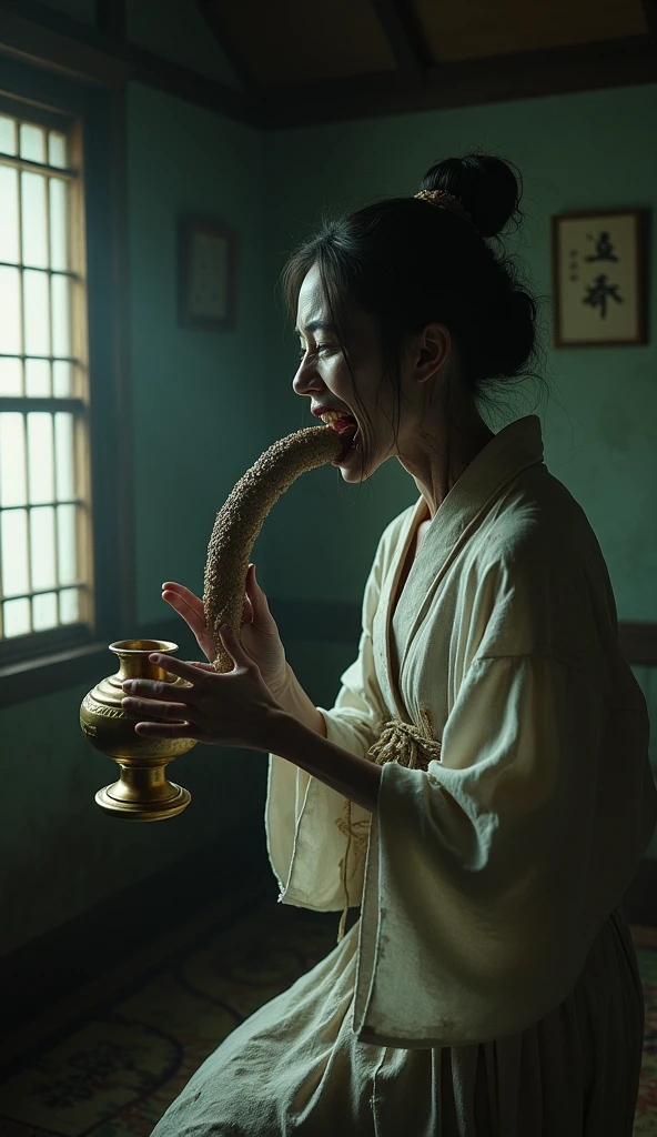 NSFW、perfect face、Mrs. Mi、Three Kingdoms、battle of nagasaka、dirty with dust and mud、big 、full nude、full body、big areola、Pubic hair of the same color as the hair、In a dark, shabby hut、messy hair、sweating、after being raped、sobbing、looking at me with a frightened face、