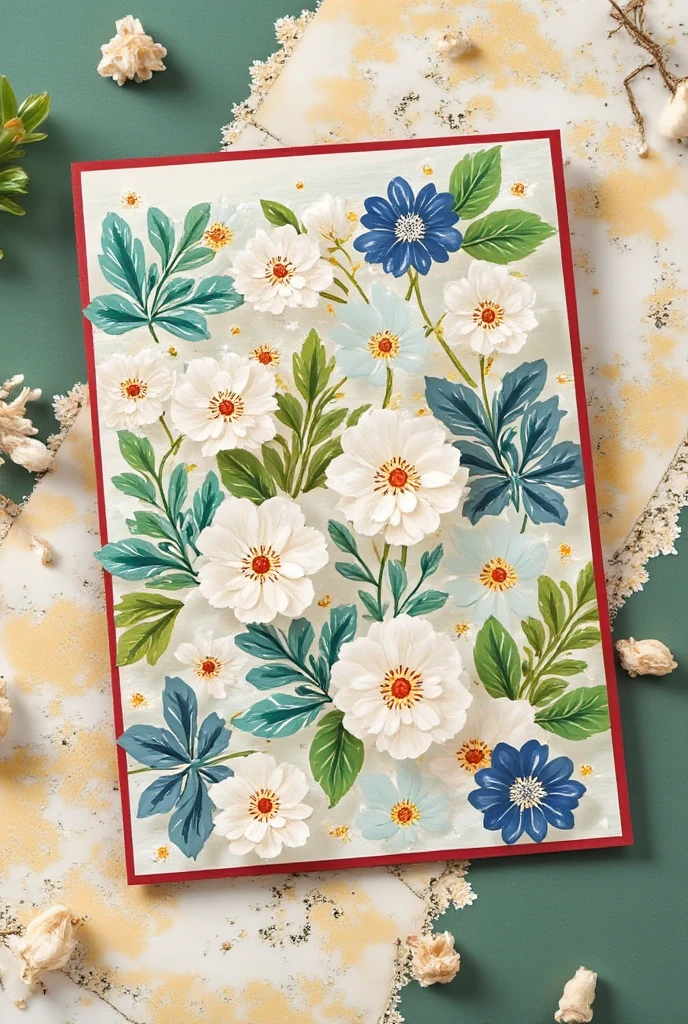 Chinese traditional pattern,flowers,plants,blue,green,beige,background pattern,tie-dye effect,,Cardboard art engraving