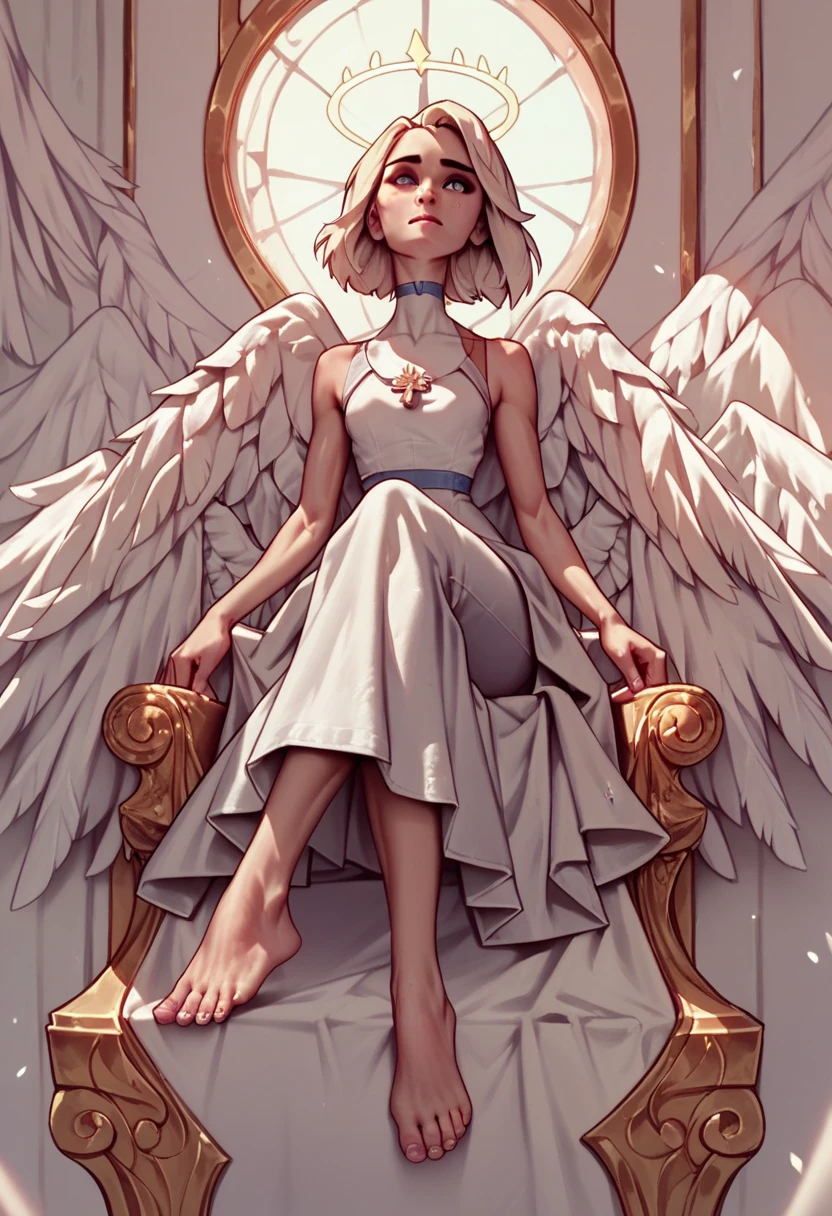 Emily, angel, angel wings, Focus feet, barefoot 