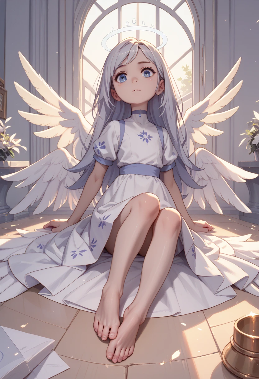 Emily, angel, angel wings, Focus feet, barefoot 