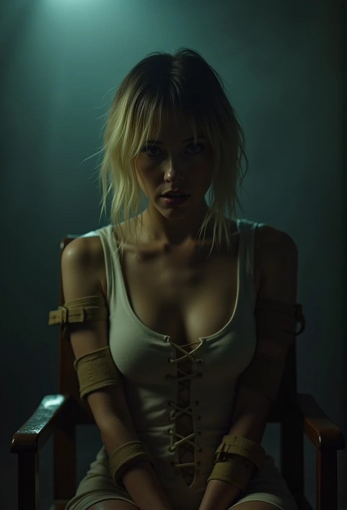 a very beautiful thin girl, hooker, yellow braided pigtails, ass shot, hands and knees, black underwear with tights, knee socks, dirty, dingy dark room with neon lighting, small cot, warm yogurt on floor, table stand with tissues and hand lotion, Viele Details, extremely realistic. good quality, 8k (lurid vivid colors, cinematic and volumetric lighting, Technicolor, blue and orange tint, diffused green back lighting, intricate details, Fumetti comic books style, pen and ink, Metal Hurlant aesthetic, best quality, masterpiece, HD, 8X, good hands, good bodies, attention to detail, retro illustration style, classic European horror movie style, Dario Argento, Sergio Martino, Jess Franco, Mario Bava, NSFW)