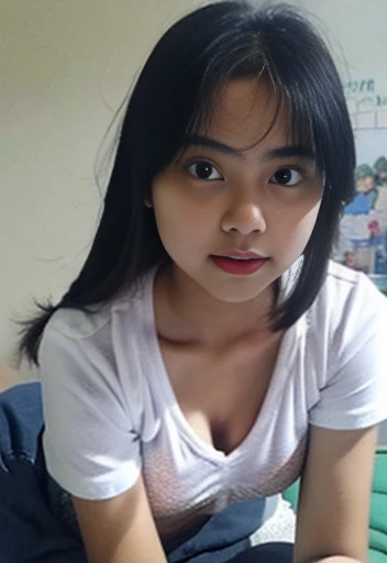 there is a young girl that is sitting down with a cell phone, young cute wan asian face, xintong chen, Gemma Chen, ruan jia beautiful!, south east asian with round face, Ruan cute vtuber, Yun Ling, wenfei ye, girl cute-fine-face, she has a cute face, Chinese girl, No face makeup