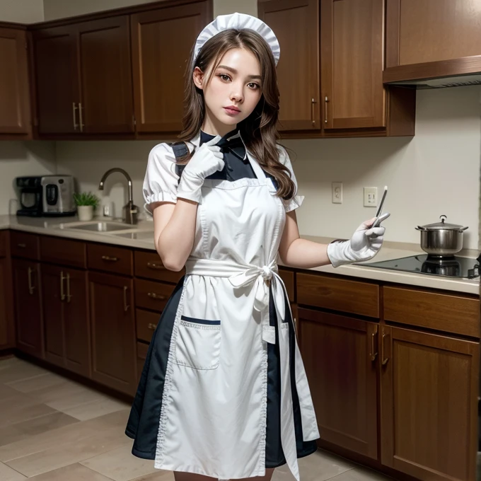 product quality, 1girl, full body shot, front view, a Japanese young pretty girl, shoulder length hair, wearing only a silky satin black apron with white frills over her naked body with a big smile, taking a shower in a luxury shower room, glamorous figure, wet hair, wet body, busty, hyper cute face, glossy lips, double eyelids in both eyes, natural makeup, long eyelashes, shiny smooth light brown hair, asymmetrical bangs, fair skin, central image, high resolution, high detail, detailed hairstyle, detailed face, cinematic lighting, octane rendering, vibrant, hyper realistic, perfect limbs, perfect anatomy