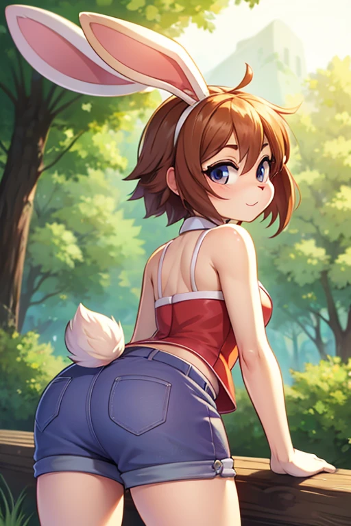 anime girl with short skirt posing for a photo, beautiful anime girl squatting , Pokémon May, Insect trainer girl, the anime girl is crouching, lindosexyrobutts, highly detailed official artwork, change, crouched, Thighs!!!, High quality fanart
