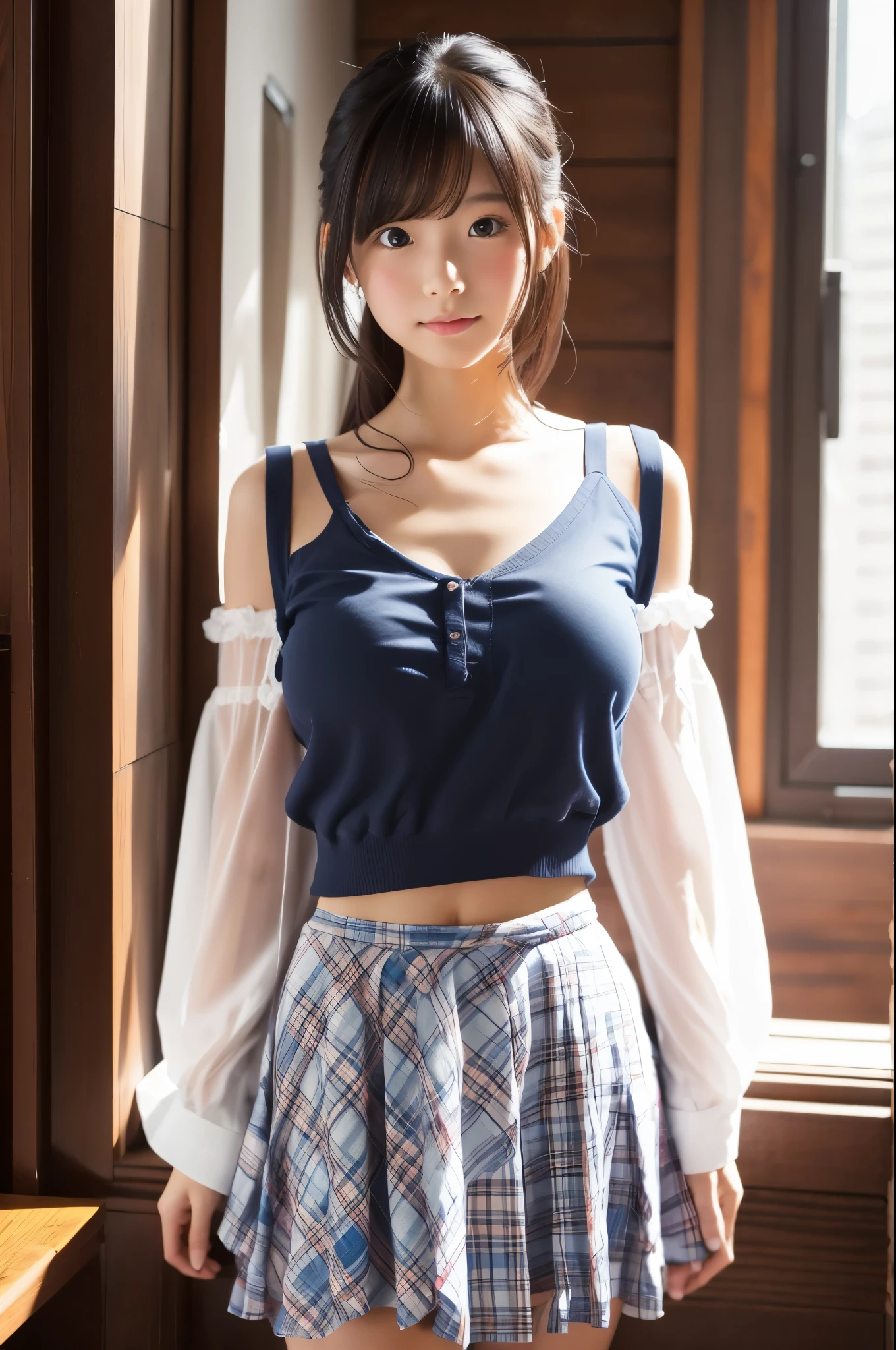 (masterpiece, Highest quality:1.2), One girl, alone,bony body、、Earrings、 (zettai ryouiki:1.4)