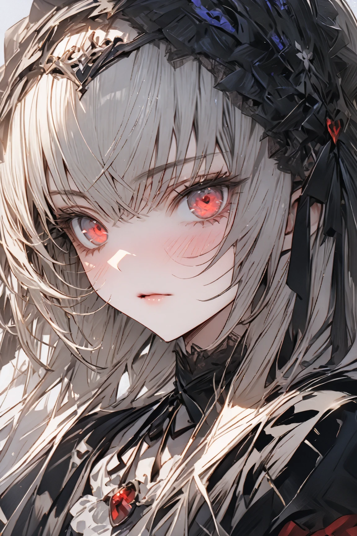 ((((masterpiece)))), ((((Best Quality)))), High resolution,4K,8k,,ローゼンメイデン,suigintou,fine grain,Detailed face,action、so beautiful、Beautiful Skin、Beautiful and detailed eyes、