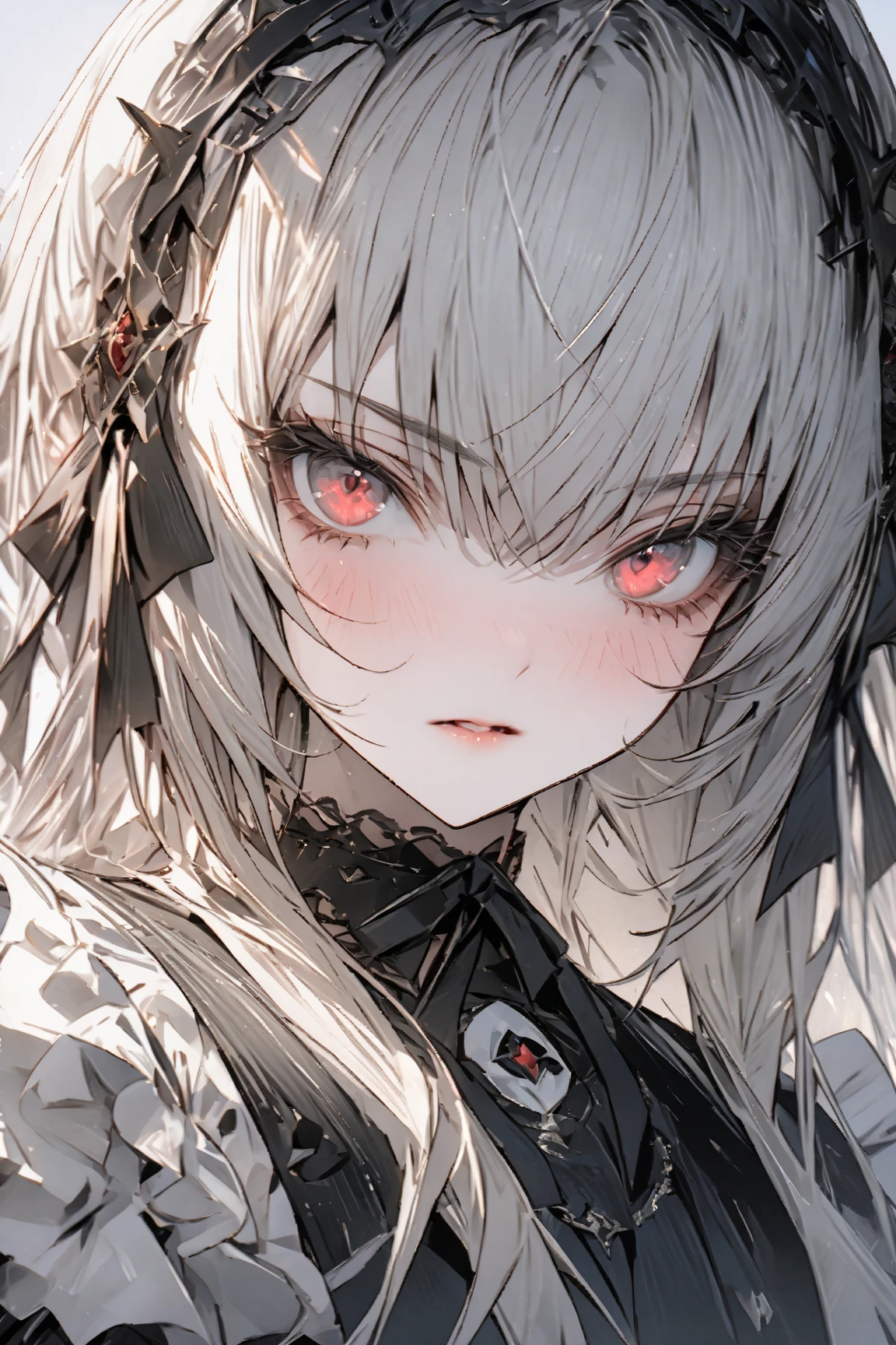 ((((masterpiece)))), ((((Best Quality)))), High resolution,4K,8k,,ローゼンメイデン,suigintou,fine grain,Detailed face,action、so beautiful、Beautiful Skin、Beautiful and detailed eyes、