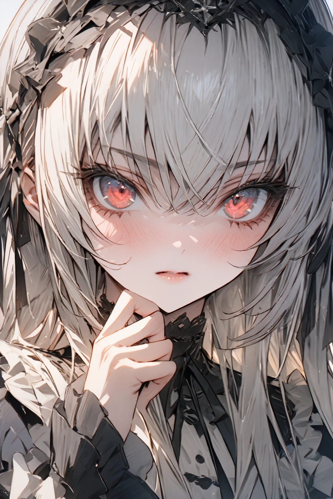 ((((masterpiece)))), ((((Best Quality)))), High resolution,4K,8k,,ローゼンメイデン,suigintou,fine grain,Detailed face,action、so beautiful、Beautiful Skin、Beautiful and detailed eyes、