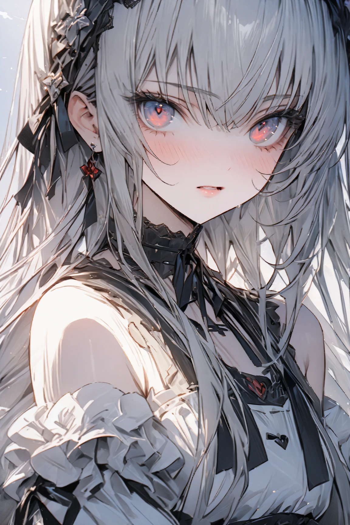 ((((masterpiece)))), ((((Best Quality)))), High resolution,4K,8k,,ローゼンメイデン,suigintou,fine grain,Detailed face,action、so beautiful、Beautiful Skin、Beautiful and detailed eyes、