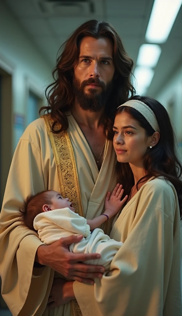 Help me create an image of Jesus Christ with a family