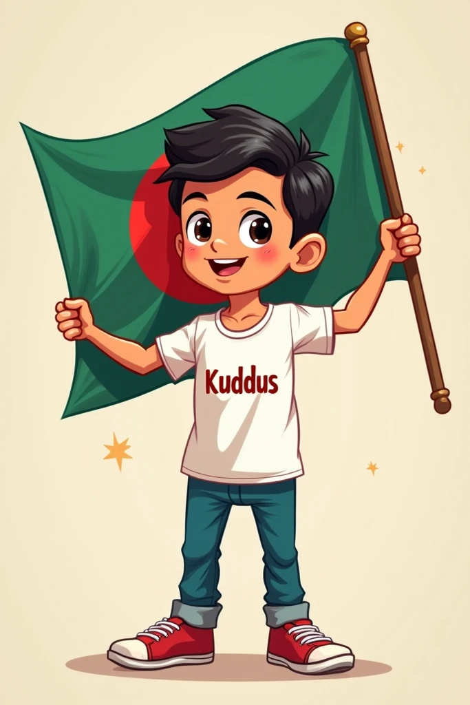 ANIME MALE IN FRONT OF A MOSQUE HOLDING A PALESTINIAN FLAG AND WEARING A LIGHT GREEN HOODIE WITH WRITING "kyywangsaf
" WITH A NICE FONT AND IT LIGHTS UP IN GREEN AND THERE ARE WIND EFFECTS AND LOTS OF GRASS