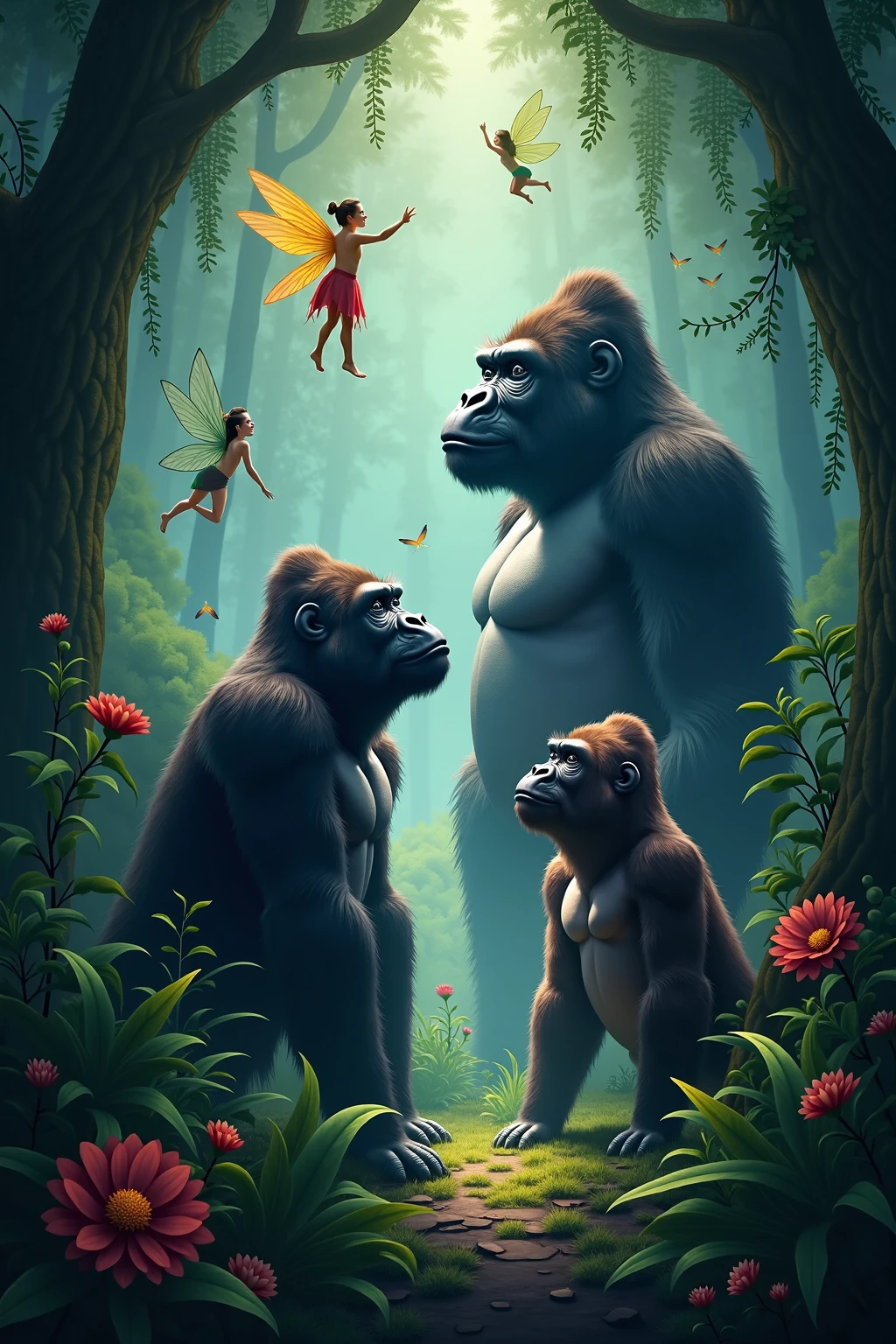 Bigfoot with hot girls wearing bikini.