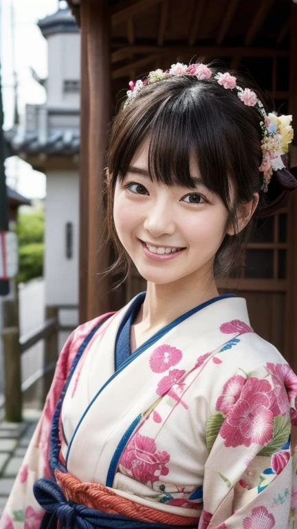 nsfw,Japan Person, 2girl with fun ,full body shot, japan famous idol, very young face, masterpiece, high quality, head tilt, taisho period, hakama,narrow shoulder width,looking at viewer, small face,leaning forward,laughter