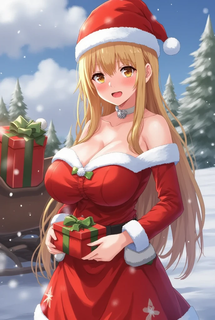 santagirl,(Santa girl:1.2), (realistic:1.1), (best quality,4k,8k,highres,masterpiece:1.2), ultra-detailed, (aesthetic:1.1), perfect lighting, (unity 8k:1.1), (photo-realistic:1.37), (HDR, UHD:1.1), (sharp focus:1.1), (physically-based rendering:1.1), (vivid colors:1.1), (bokeh:1.1), (beautiful detailed eyes:1.1), (beautiful detailed lips:1.1), (long eyelashes:1.1), (extremely detailed face:1.1), (white beard:1.1), (red suit:1.1), (fur trim:1.1), (sleigh in background:1.1), (snowy landscape:1.1), (joyful expression:1.1), (holding gifts:1.1), (Christmas spirit:1.1), (warm and cozy:1.1)