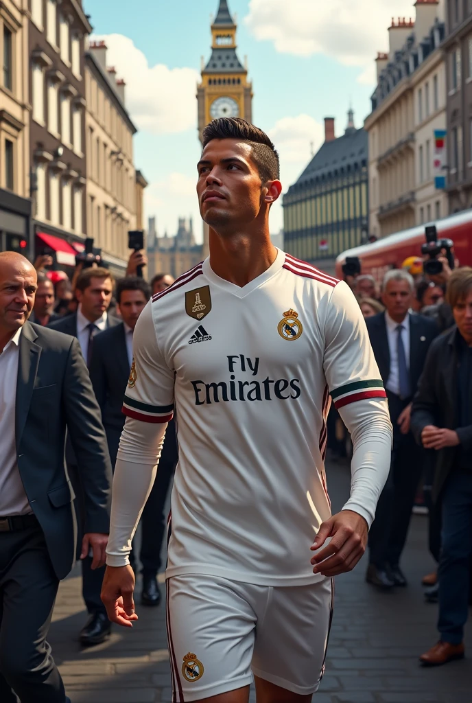 cristiano ronaldo,real Madrid suit，(pixar style) (masterpiece:1.2) (bokeh) (best quality) (detailed skin) (detailed texture) (8k) (claymation) (cinematic lighting) (sharp focus）