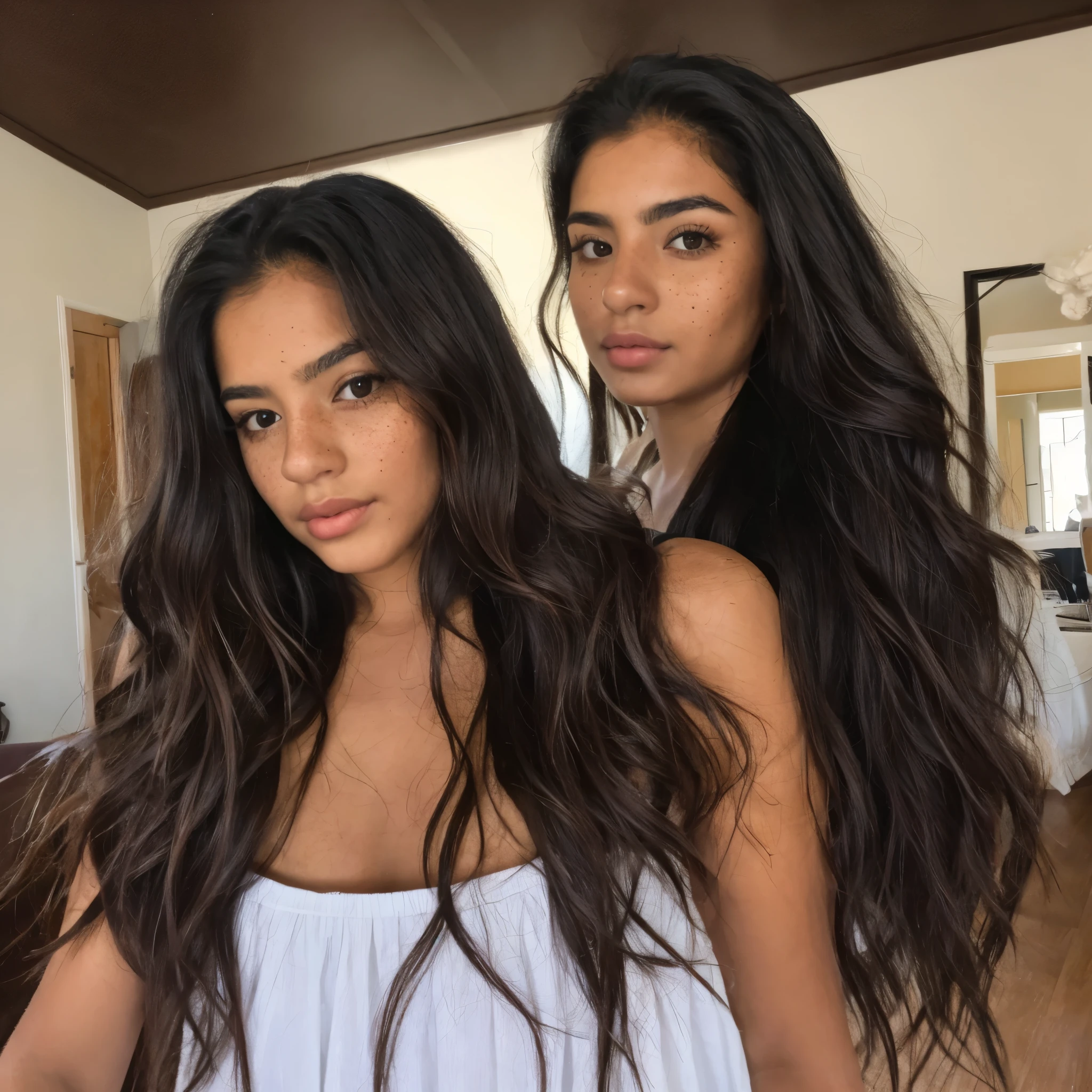 a mixed-race Moroccan and Ghanaian influencer with wavy hair in an Instagram world deletes the bottom girl