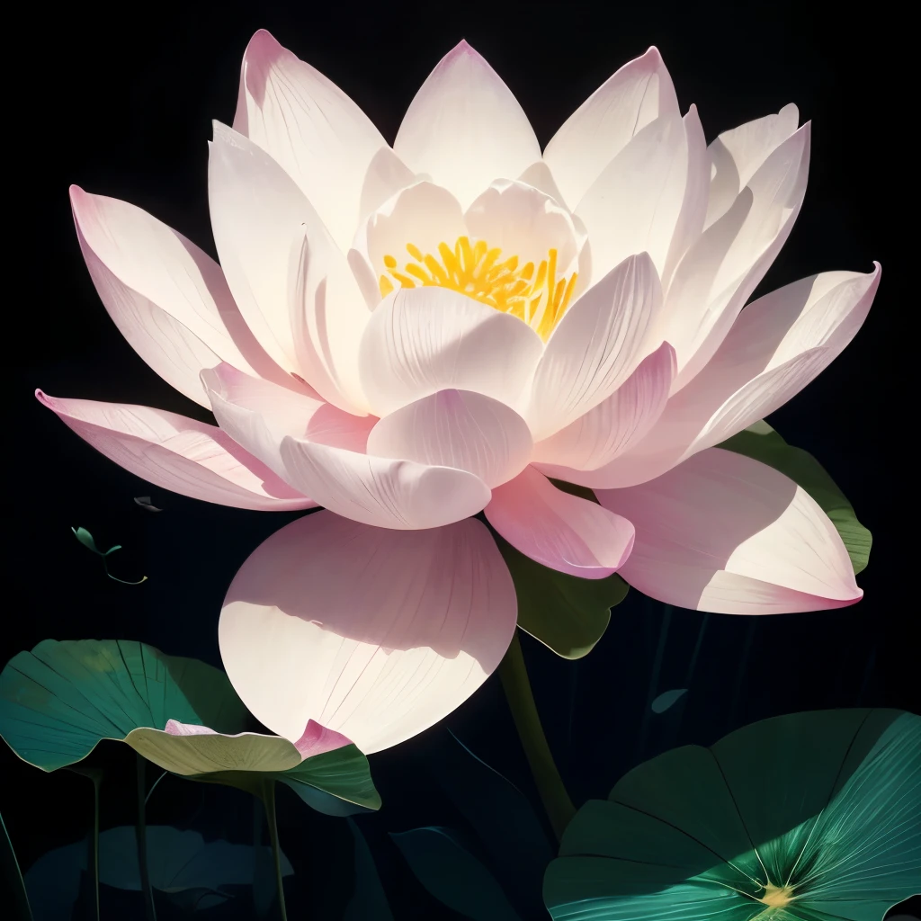 there are many white flowers that are glowing in the dark, an airbrush painting by Li Song, tumblr, psychedelic art, beautiful flowers and crystals, glowing flowers, beautiful!!! digital art, magical flowers, luminous flowers, surreal waiizi flowers, with lotus flowers, magical colorful flowers, beautiful depiction, ethereal!!! ultra realistic, glowing delicate flower, lotus flowers