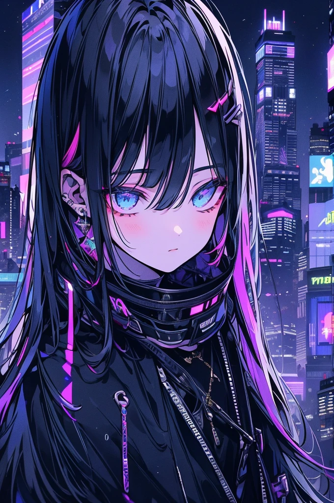 The vibrant skyline of a modern fantasy city, a 23-year-old boy, his black hair stands out in contrast to his white skin, his silvery eyes that seem to reflect the neon lights that illuminate the city. Wearing an elegant black suit adorned with subtle gold details that sparkle under the city lights. The long coat he wears adds a unique touch to her look, as he moves between skyscrapers and holographic screens. In the background, the city comes to life with unimaginable rivers of light and futuristic buildings. This is your protagonist, a modern mystery that unfolds in an urban world full of wonder and dreamlike technology.