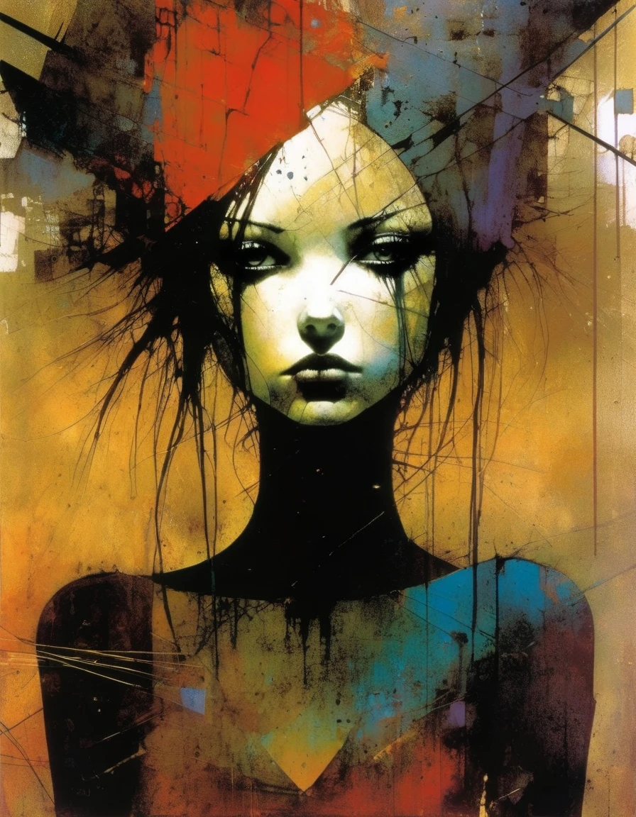 the broken girl, art inspired by Bill Sienkiewicz and Dave McKean
