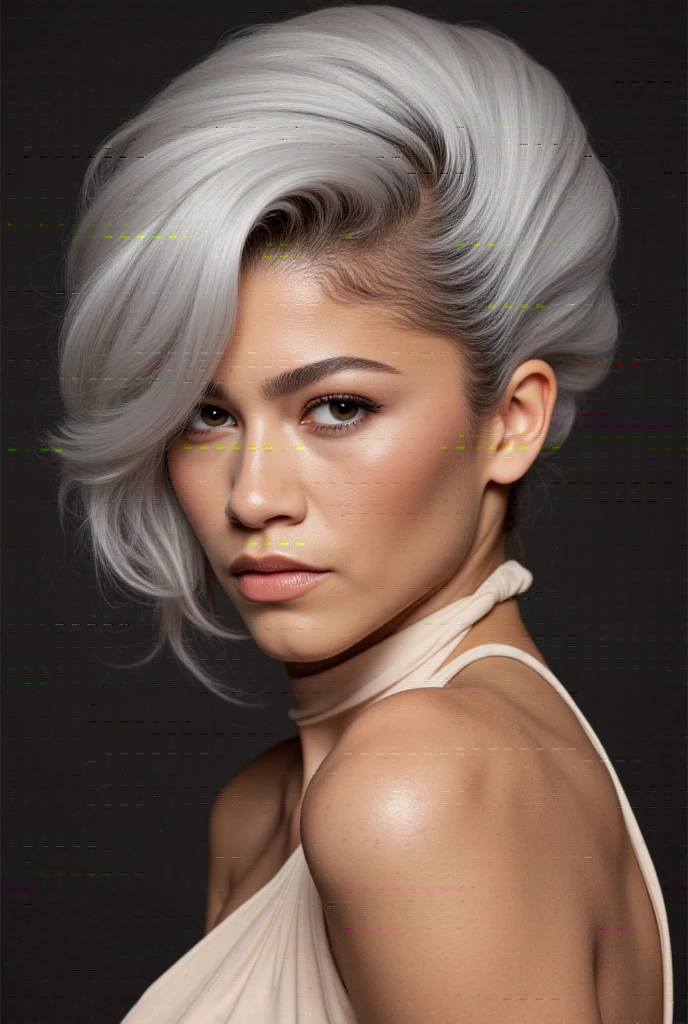 1girl, zendaya,solo,sliver hair,zhangfei, masterpiece, best quality,   