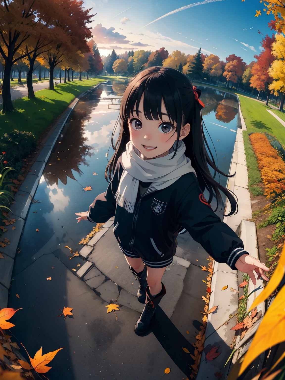  masterpiece ， top quality，   high image quality，(  super flat ，  flat shading )，   beautiful black hair     ，  fisheye lens，cute petite trained young mother and very cute trained ****** daughter :1.25，   warm scarf  ，   Long Sleeve Sailor Suit   ，  down jacket  ，(naked)，   long hair，     boots，smile, smile，White Breath，fun, play，Autumn park garden，  fallen leaves 　Autumn sky， ローストしたSweet potatoが入った紙袋を持っている  ，Sweet potato，dusk，   Beautiful Sunsets   ，Wide angle，   bright color ，watercolor,  Ghibli style，Strong winds ， Girl Temptation，     girl&#39;Lure，