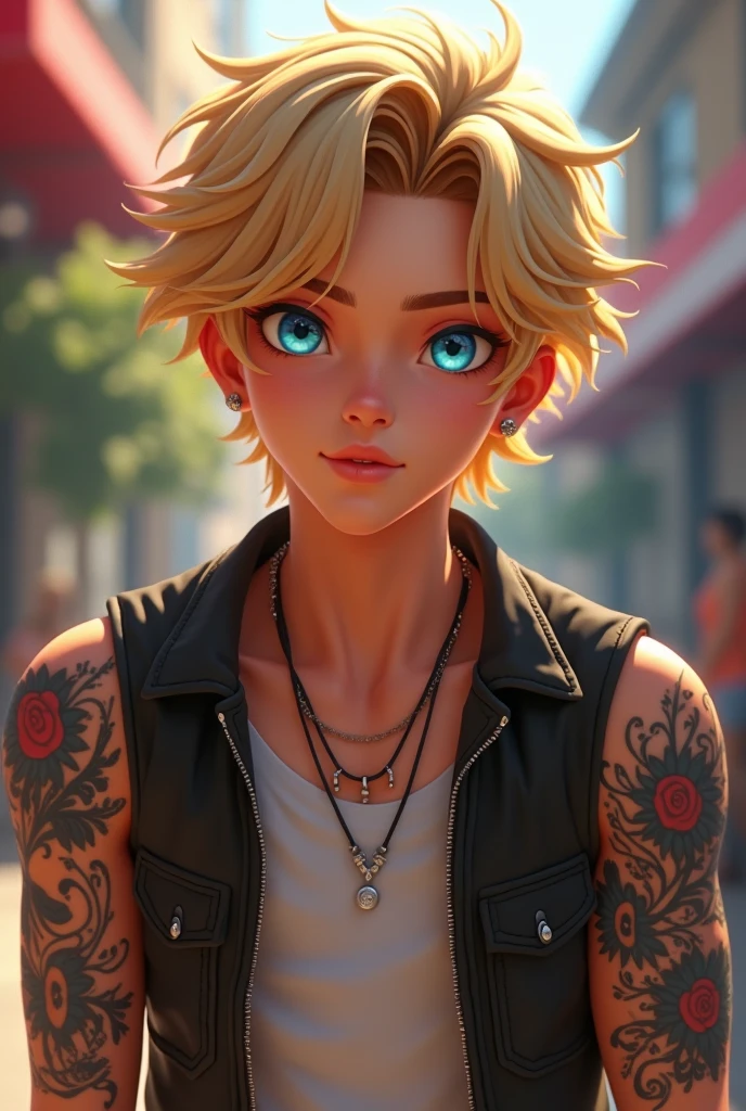 masterpiece, best quality, highly detailed, illustration, , , 1boy, <lora:Lyney:1>, lyney, blonde hair, short hair, hair between eyes, purple eyes, detailed eyes, petite, young, flat chest, tank top, , , black gloves, , hat, standing, looking at viewer, , , night sky,