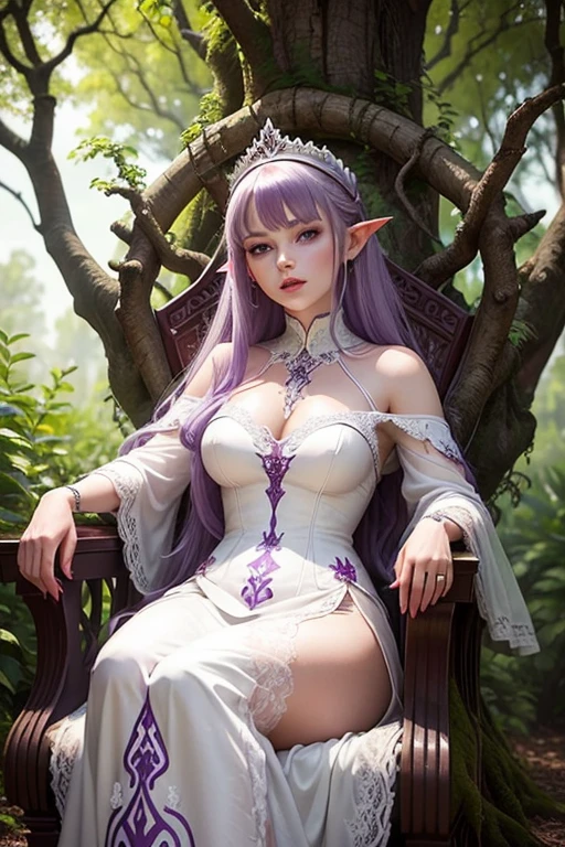 Realistic figure, Realistic photo of an elf alsv woman, blue and purple hair, fairy castle in background, beautiful eyes, full body portrait, white shimmering hair, neon light, 8K, RAW, best quality, masterpiece, ultra high res, colorful, (medium wide shot), (dynamic perspective), sharp focus , (depth of field, bokeh:1.3), extremely detailed eyes and face, beautiful detailed eyes, ((masterpiece, best quality)), sitting on the edge of the castle window, loose-fitting clothes dress