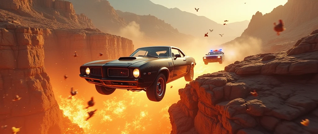 there are two cars driving down the road with smoke coming out of them, movie promotional art, thunderbolt, dark desert background, arcade machines, racers, imax, ad image, wrath, visual development, two suns, highways --ar 16:9 --auto --s2