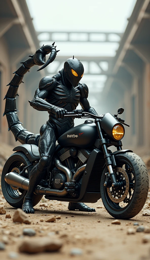 Xenomorph riding a motorcycle
