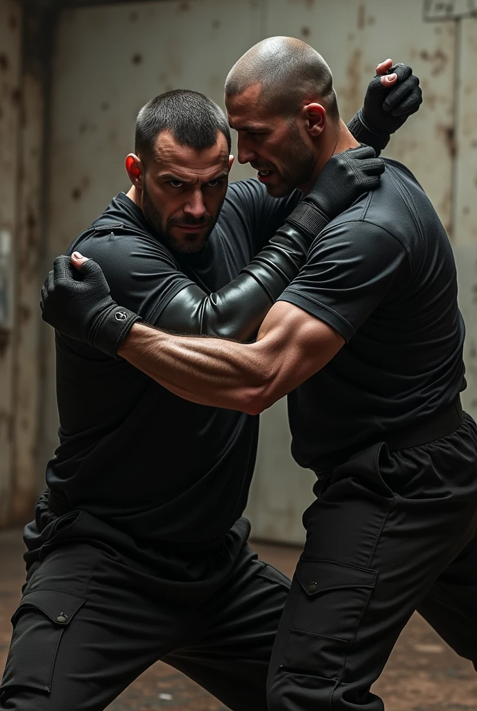 Krav Maga fighter punching a thug in the throat