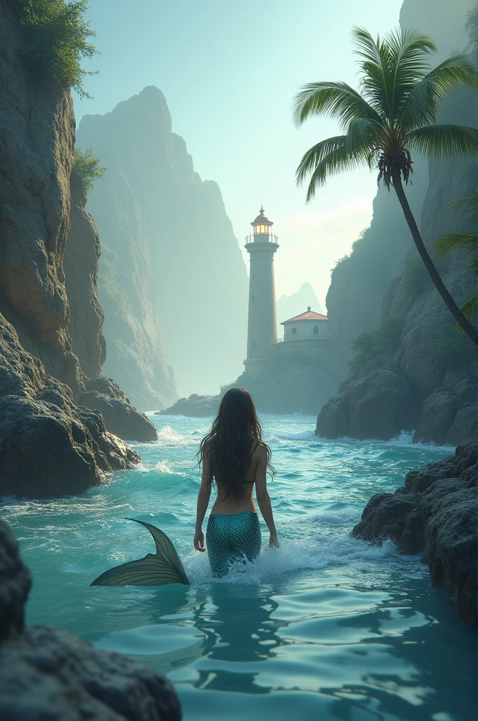 epic movie poster, volcano erupting, award winning (full body:1.3) portrait photo of a (moana:1.2), (seashell bikini:1.2), (water goddess:1.2), tribal tattoos, (wading:1.2) in the pacific (ocean:1.1), arms behind head, (partially submerged shot:1.2), (waves:0.9), desert island background, palm trees, beach,fluffy clouds in the sky, outrun, vaporware, trending on artstation, highly detailed, fine detail, intricate, (lens flare:0.9), (backlighting:0.9), (bloom:0.9), [Style-Micro::10]