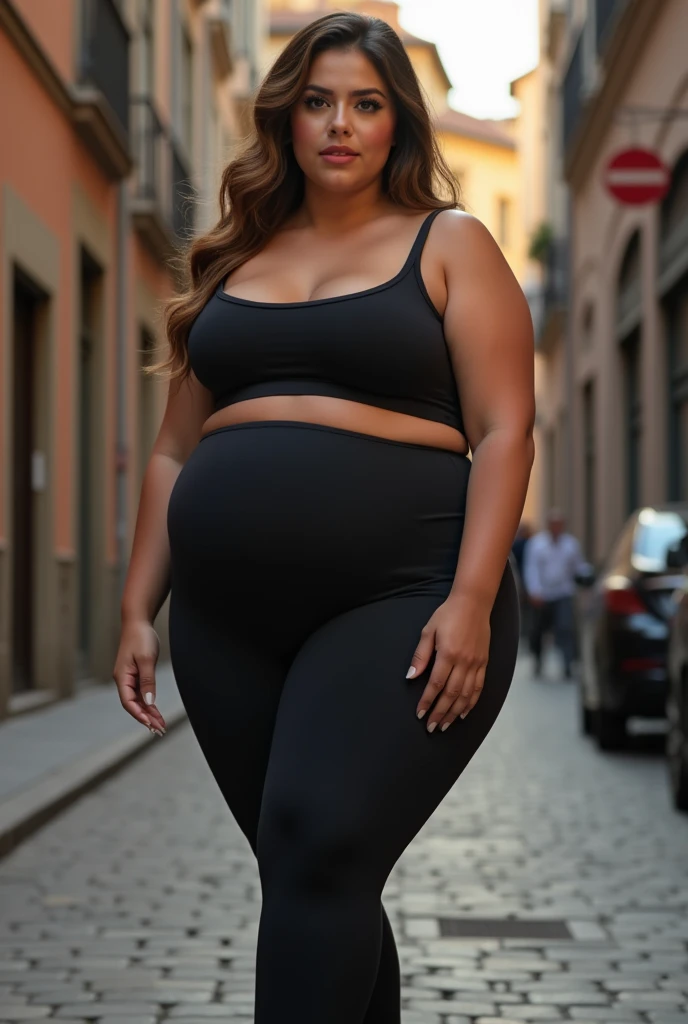 ((best quality)), ((masterpiece)), (detailed), perfect face, chubby woman, chubby face , chubby girl , widest hips , fat belly , thick neck ,, thicc , thick body , thick thighs , thick arm, small breasts but her body is a chubby, full body view, dark-black room, black bokeh background, thight dress, wearing sneakers, short hairstyle, diamond necklace, wearing a watch, tall woman, restore face, white skin , longest thight pants , glasses , cold vibes, , 4k resolution, japanese goddess,voluptuous