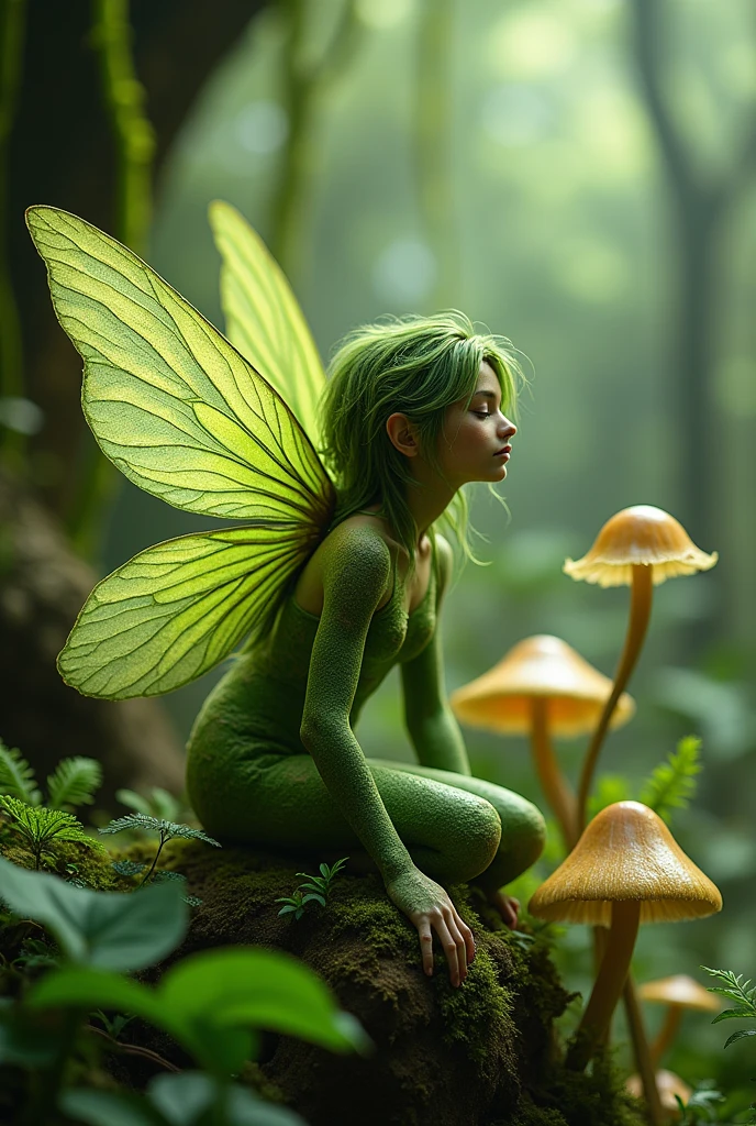 Les **Myrmisylves** sont de petites créatures ressemblant à des fées, avec des ailes de papillon en forme de feuilles et un corps délicat décoré de motifs végétaux. Elles vivent dans les forêts luxuriantes de Nirashima, où elles jouent un rôle essentiel dans la préservation de la nature. Les Myrmisylves ont la capacité de manipuler la végétation, guérissant les plantes et protégeant leur environnement. Bienveillantes et protectrices, elles veillent sur les bois et les créatures qui y habitent, apportant harmonie et équilibre à leur écosystème.