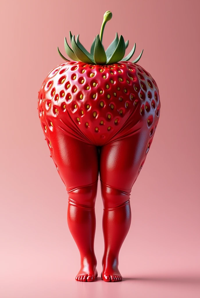 (full body|full-length) anthropomorphic fat human strawberries-woman hybrid, strawberries texture,
