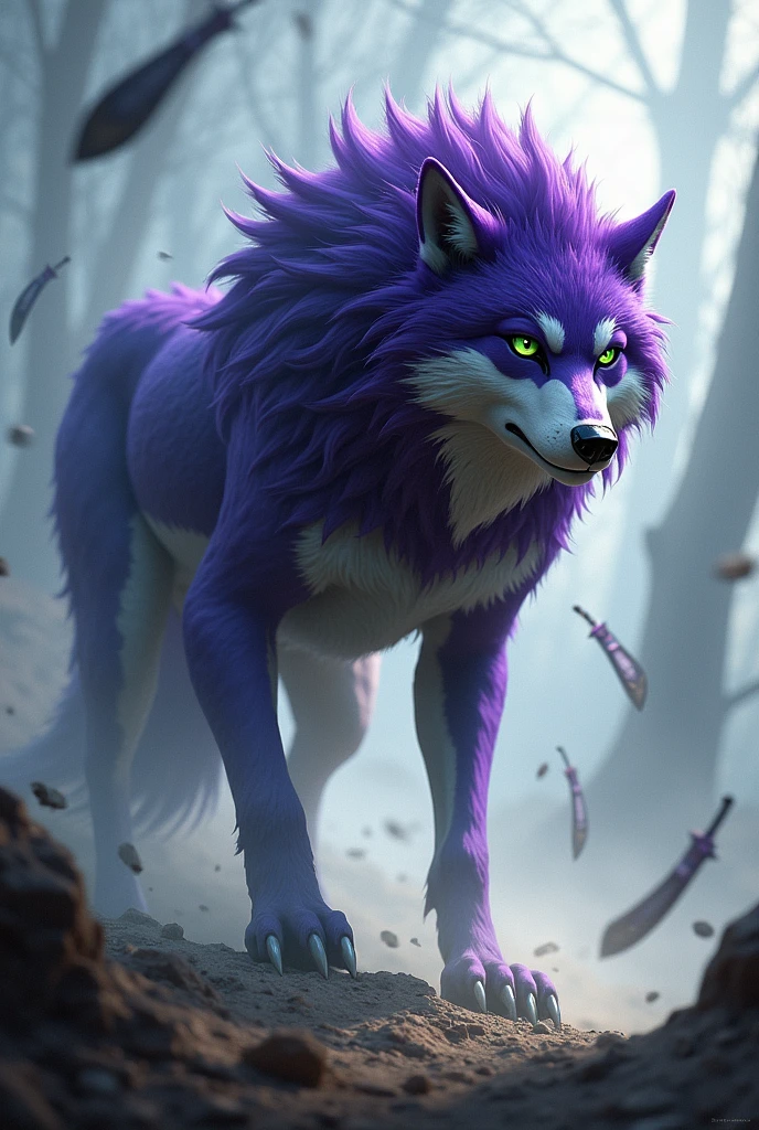 magical creature, anthropomorphic animal, fantasy art, detailed fur, glowing eyes, enchanting aura, mythical creature, naked, majestic presence, mystical background, forest environment, mystical lighting, fairy-tale atmosphere, intricate details, animal features