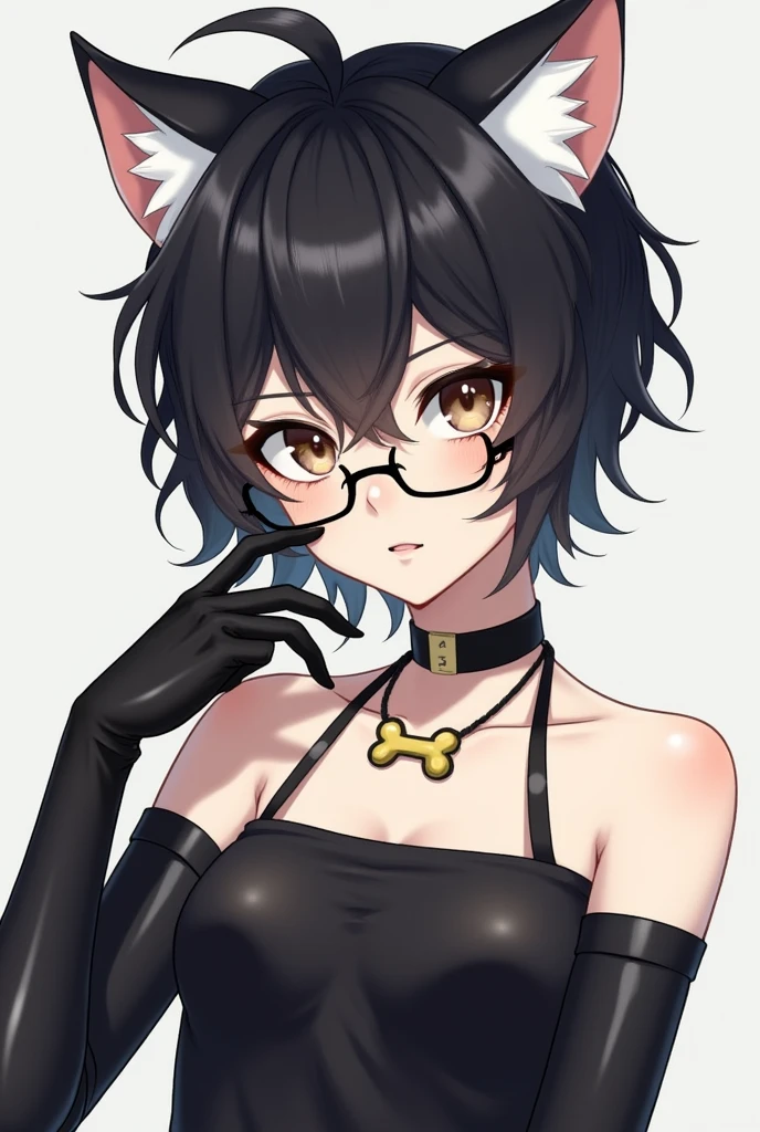 anime - style image of a woman with a bat costume and glasses, neferpitou, chica anime, murcielago, alas de murcielago, y orejas de murcielago, succubus in sundress portrait, commission for high res, oc commission, anime moe artstyle, succubus, bat ears, beautiful succubus, detailed fanart