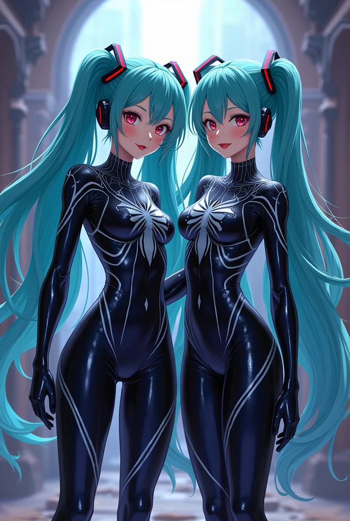 (masterpiece),(Highest quality),(Super detailed),(Best illustrations),(Best Shadow),(Absurd),(Detailed Background),(so beautiful), 16K, 4K, (so beautiful)Hatsune Miku, One person, alone, curvy, Big Breasts, , , , , fluorescent pink eyes, , BDSM, bunny suit, Oculogyric crisis, , Perfect figure, heart-shaped pupils, Looking up, , paw pose, Arched back, , , , orgasm, afterglow, erotic smile, , Beautiful nipples, pussy, , , Sexy posture, , , cross-eyed, rolling eyes, , water eyes, tears, , , , , saliva trail, , shiny skin, , Hypnosis, torogao, ahegao, BREAK, Breast fetish, Dramatic lighting, Psychedelic Background, Clear liquid, , night, , brainwashing, Torrent of Light, mysterious, spoken heart, (Perfect Arms, Perfect breasts, Perfect Anatomy),