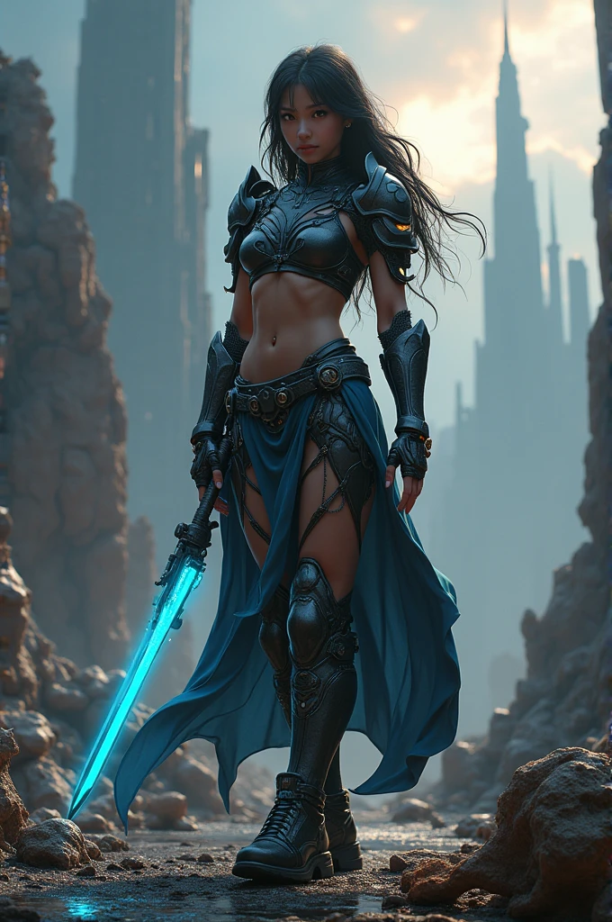 (masterpiece, top quality, best quality), pixel,pixel art, woman, greece, longe Black hair, mecha, tecnology, a kinda human, a kinda robot, powerfull, goodea