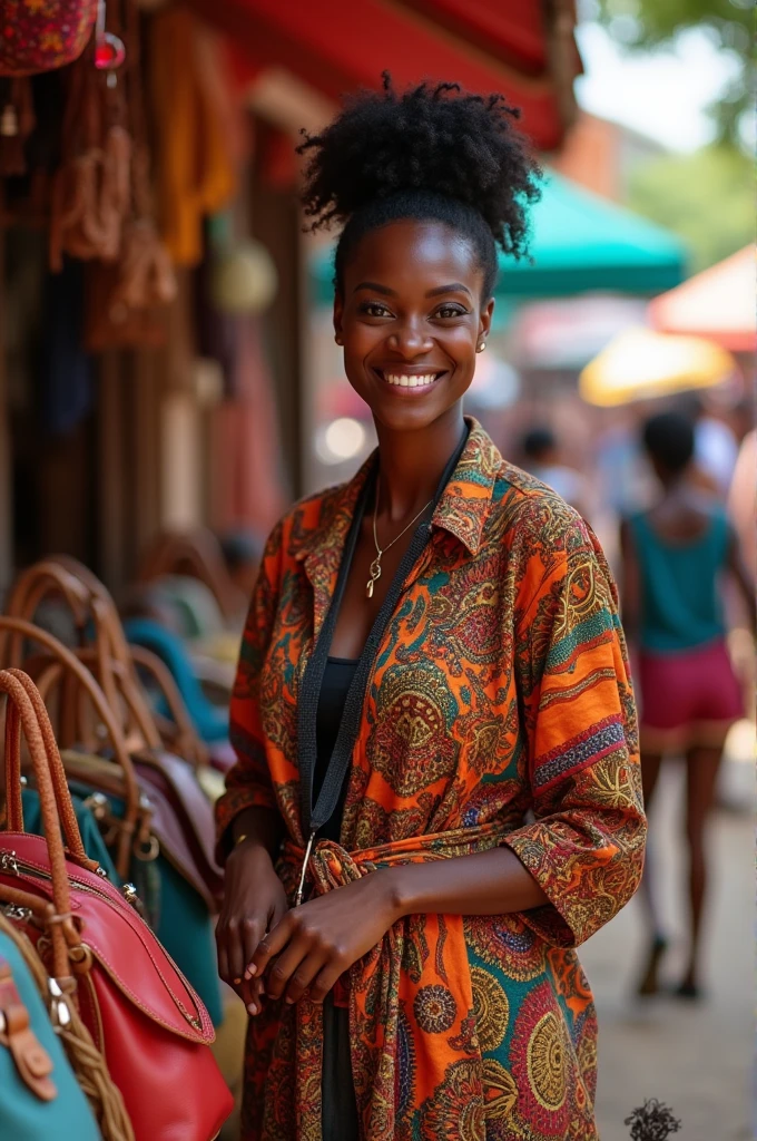 Black woman selling bags