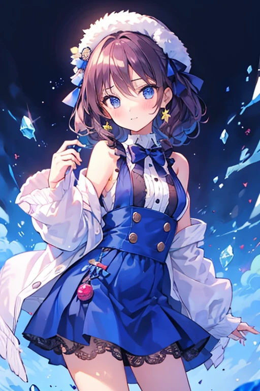 (masterpiece、Highest quality、Very detailed))、One Girl、Tsumugi Kokage、short hair、Blue Hair、hair ornaments、Grey Eyes、smile、Medium chest、((Playboy Bunny))、Cowboy Shot、Casino Background