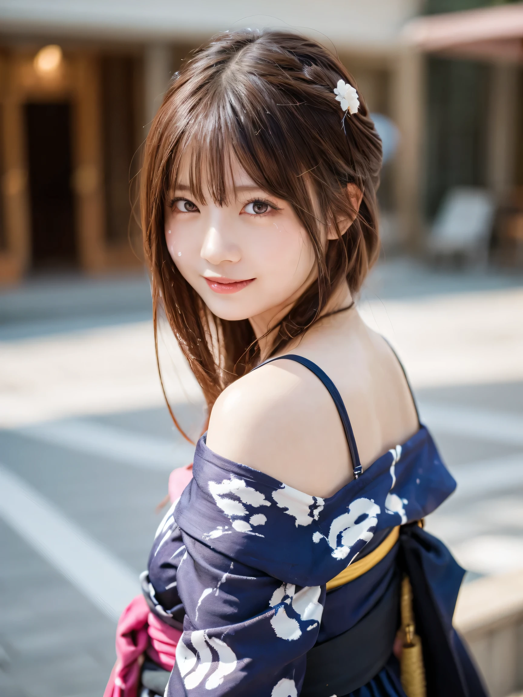 masterpiece, top quality, illustrations, ultra detail , detailed, high definition , 8k wallpaper, perfect dynamic composition , Beautiful detailed eyes 、 Sexy Face, Expression Full of Joy at Climax , Face at Peak Sexual Arousal ,Faces that express women's emotions , pink yukata、 kimono、 off shoulder 、Luxury House、city、 very long hair、 half up、200mm, F2.8, Portrait Photos 、 Look Down、(semen:1.7)、 sexy poses 、
