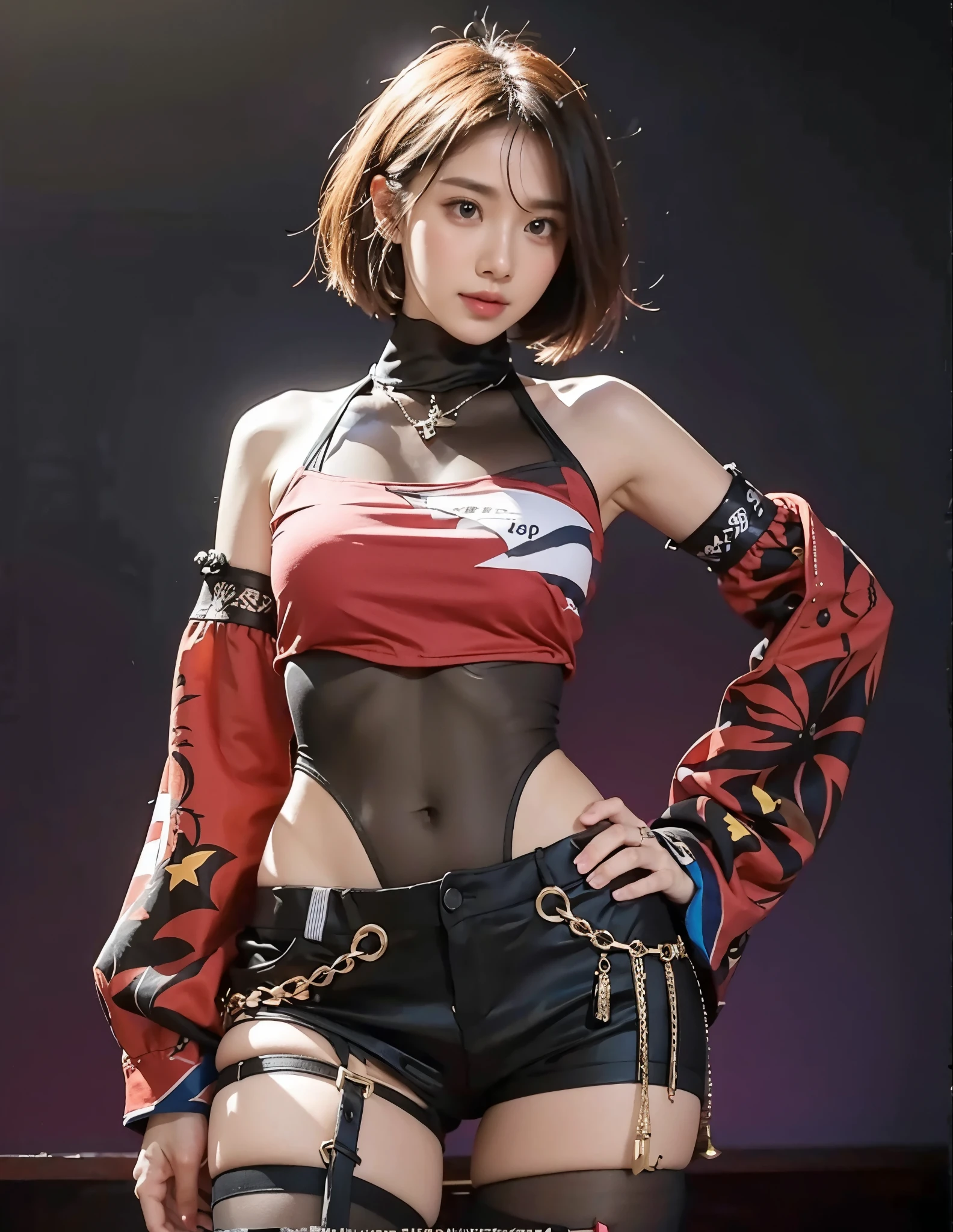 super girl elementary school student, masterpiece, highest quality, abstract, psychedelic, neon, (honeycomb pattern), (creative:1.3), fantasy 00d、 black hair、bob cut with trimmed ends、flat chest、Thin crotch、lolicon、belly button、High-leg style、red cloak、pointed nipples、white panties、(((squat)))、transparent clothes、
