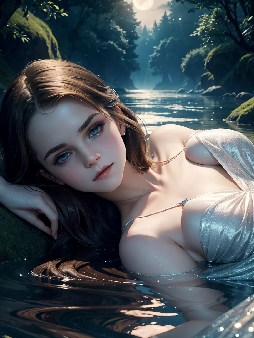 ( 8,000), ( masterpiece), (best quality), (super detailed), ( Award-Winning ), ,cinematic lighting, lens flare, flash, Girl in a dress standing in the woods, anatomically correct， (photography), Model photo shoot, Beautiful Girl, (pretty face:0.8), Slim light blond girl, fashion photography portrait, fair skin， curly blond hair ,  girl ，  perfect style  ,   beautiful face ,   Anatomically accurate  ,   highly detailed facial and skin texture 、 beautiful eyes, beautiful eyes,  slender eyebrows ,自然Blush,Grow skin  ,  White Skin: 1.2, ( Shiny Lips   : 1.4), slim body， slim body， slender hands behind the head， huge breasts，Fluffy， Smile， 精美的Jewelry，Light blond hair that looks like a waterfall，银色长发  girl ，Innocent Expressions，淡淡的Blush，The hair falls below the waist， pure white dress looms through beautiful nudity, iris emblem, 白玫瑰Hair accessories, (Perfect makeup, snow-white gloves, earrings,  Bracelet,  necklace, Jewelry, Hair accessories, shawl, sock, Knee socks, 吊garter, Foot ring, garter, 腿部garter),  (sexy的,  Perfect breast shape , Teardrop breast shape,  Snow White Chest ,  very detailed breasts , 34C cup),  Slim waist (Super high waist, Deep V, Low-cut, sexy, Likeable, Open crotch, (Clear camel toe, (High fork strangulation))), Slim waist ((( clear outline , transparent underwear, 透明sexy的穿着)),long golden hair，long snow-white hair，恋like，Snow white stockings cover delicate toes，green eyes，waterfall pool，Delicate waist，Green eyes，and its charming smile,Black Silk, light golden silver long hair，white panties sprinkled with gold powder，Highlighting perfect ，少女的Smile, Lace，Green eyes，Blushing，heartbeats，like，恋like，纯洁少女的Smile，and its long light-colored hair，Blush