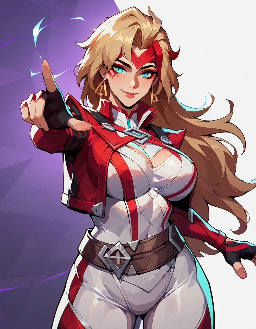 (huge breasts:1.2), score_9, score_8_up, score_7_up, score_6_up, expressiveh, dagger_rivals, 1girl, solo, cowboy shot, blonde hair, long hair, eyeliner, blue eyes, moon mark, earrings, from front, cropped jacket, bodysuit, white bodysuit, white clothes, fingerless gloves, blue details, looking at viewer, purple background, geometric shapes score_9, score_8,score_7, score_6,perfect quality, best quality, skin texture, 1girl, indoors, cowboy shot,,seductive,dynamic pose, gotonai_dagger,blonde,jacket, bodysuit, face tattoo,smile,looking at viewer, smirk,dynamic pose:1.2, (white background, simple background:1.3)
